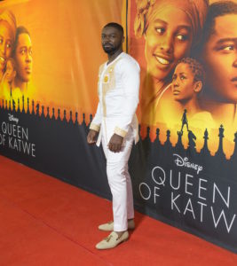 David Oyelowo arrives at the Uganda premiere.